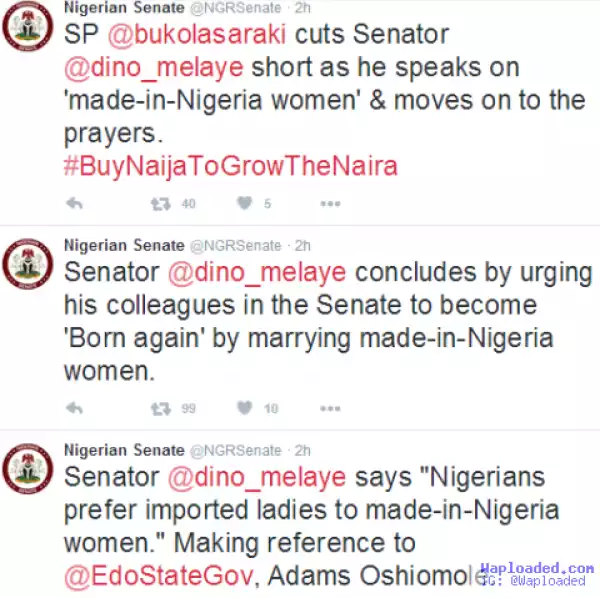 Nigerians prefer imported ladies to made-in-Nigeria women- Dino Melaye, says Oshiomole is an example